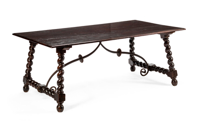 A Louis XIV Iron-Mounted Trestle Table
