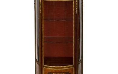 A Louis XVI Style Gilt-Metal-Mounted Mahogany Vitrine