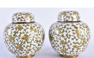 A PAIR OF EARLY 20TH CENTURY CHINESE CLOISONNE ENAMEL GINGER...