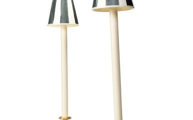 A PAIR OF EMPIRE GILT AND PATINATED BRONZE CANDLESTICKS, AFTER GALLE AND PERCIER