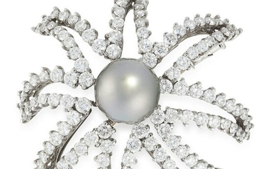 A PEARL AND DIAMOND FIREWORKS BROOCH, TIFFANY & CO 1994