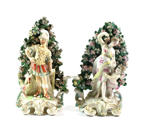 A Pair of Derby Porcelain Figures of Mars and Venus,...