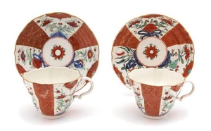 A Pair of English Porcelain Cup and Saucers Saucer