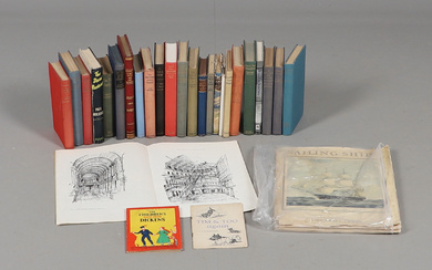 A QUANTITY OF CHILDRENS LITERATURE AND BOOKS ON MILITARY HISTORY.