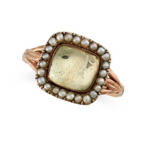 A ROCK CRYSTAL AND PEARL DRESS RING, 19TH CENTURY AND
