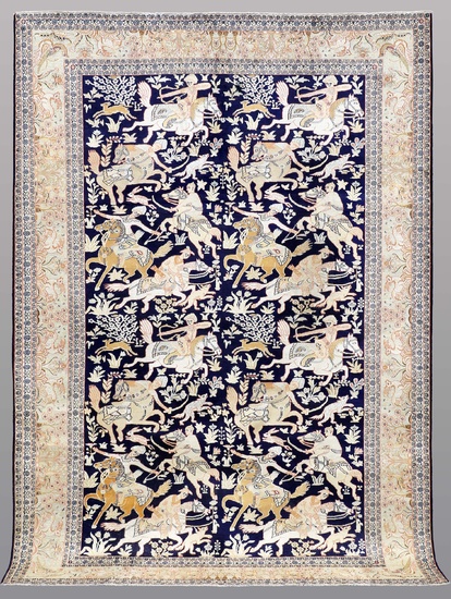A RUG, Figural silke Kashmir, ca 263 x 179 cm