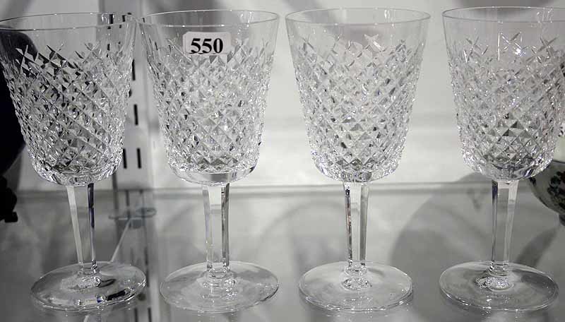 A SET OF FOUR WATERFORD WINE GLASSES