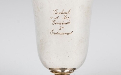 A SILVER KIDDUSH CUP. Germany, c. 1860. On round base.