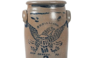A Scarce Pennsylvania Three Gallon Jar with Cobalt