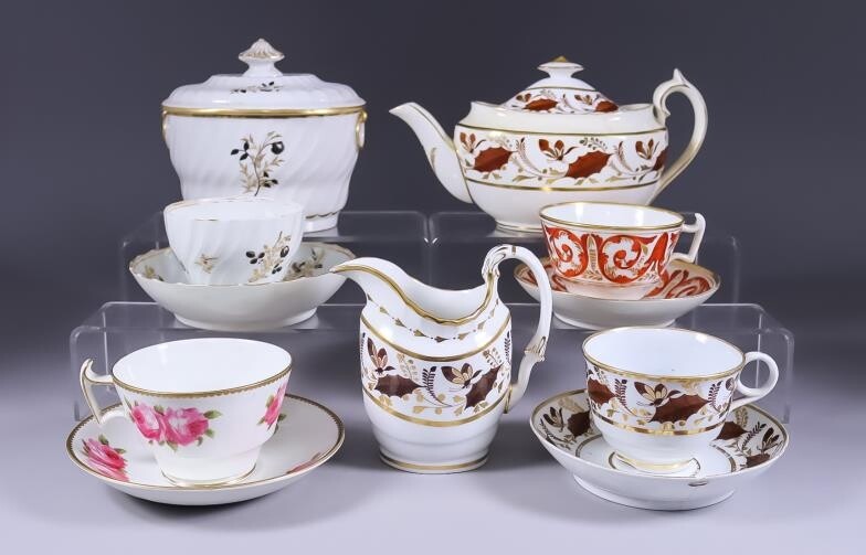 A Small Collection of English Porcelain Tea Wares, 18th/19th...