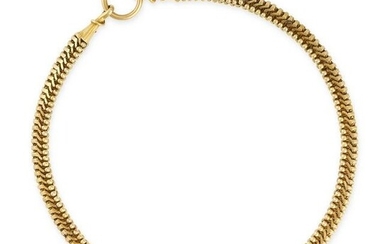 A VICTORIAN FANCY LINK GOLD GUARD CHAIN NECKLACE, LATE