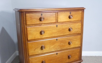 A Victorian mahogany Chest of Drawers, of two short and four...