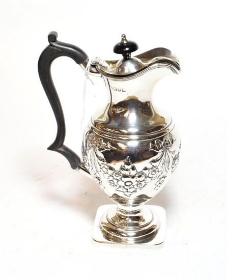 A Victorian silver hot water jug, Chester, 1899, baluster and...