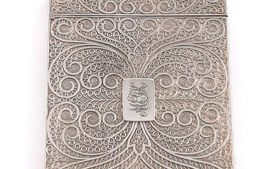 A William IV silver card case