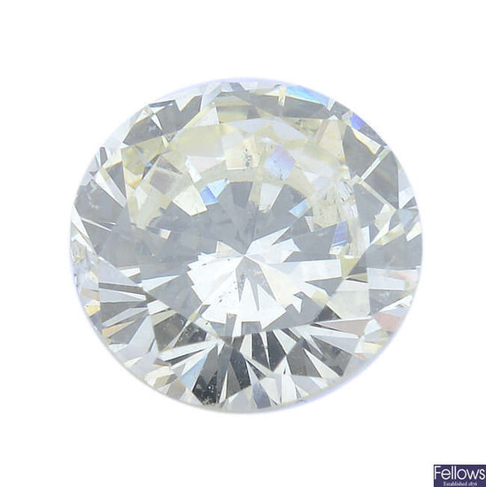 A brilliant-cut 'very light yellow' diamond, weighing 0.51ct, with report, within a security seal.