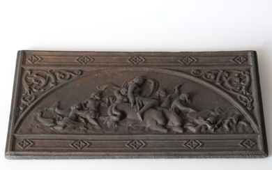 A cast iron stove plate, second half of the 19th century.