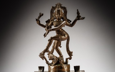 A copper alloy figure of Shiva Nataraja, India, 16th -...