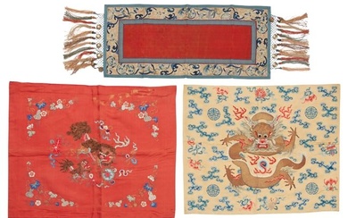 A group of Chinese embroidered silk panels