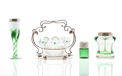 A group of Stuart & Sons glass items