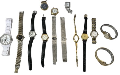 A group of eleven lady's wristwatches including Sekonda, Accurist, Romano...