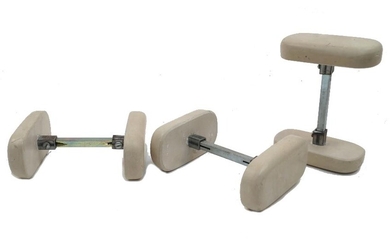 A group of seventeen stone and aluminium adjustable hat stretchers, late 20th century, 10cm wide (17)