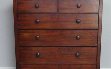 A large Victorian mahogany Chest of drawers, raised on plint...