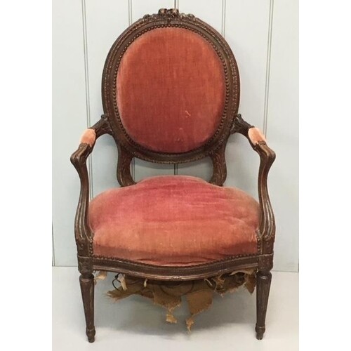 A late 18th century French Armchair. Dimensions(cm) H94 (40...