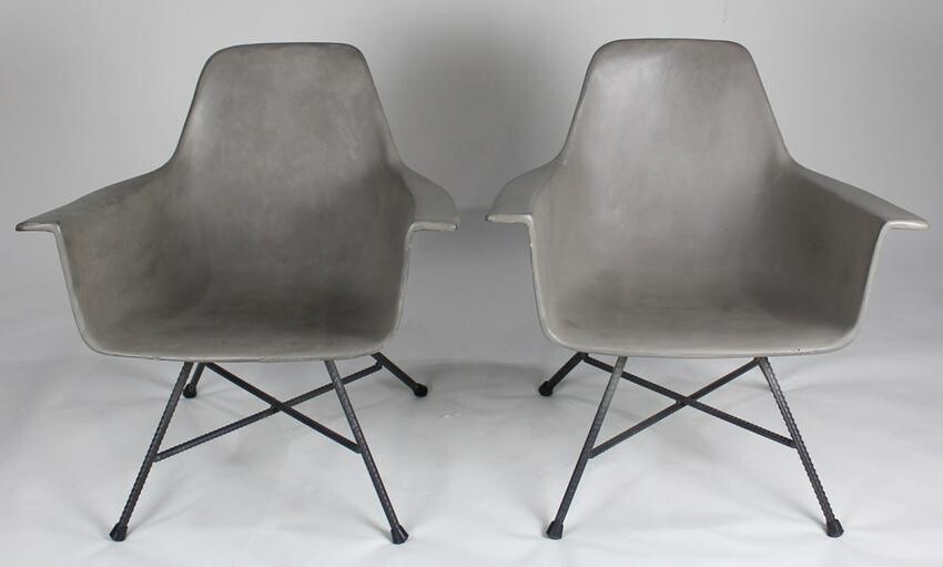 A pair of Lyon Beton armchairs