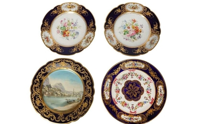 A pair of late 19th/20th century French Sevres style porcelain plates, probably Limoges