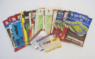 A quantity of football programmes covering Burnley