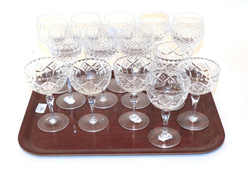 A set of eight Waterford stemmed glasses; with a set...