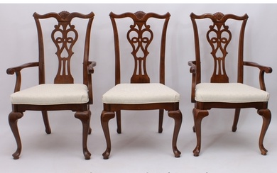 A set of six reproduction Chippendale-style dining chairs - ...