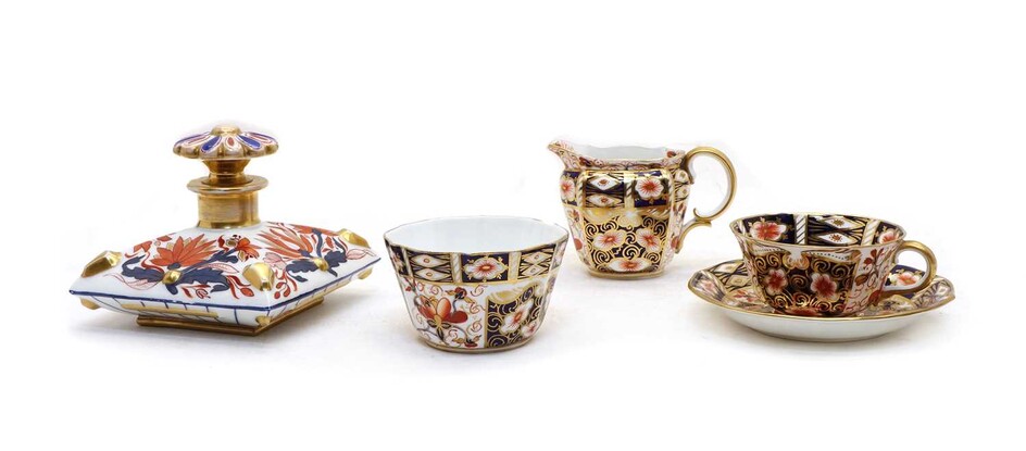 A small collection of Crown Derby Imari palette teaware