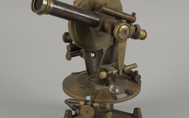 A surveyors' "Carl Hensoldt" brass spirit level instrument (transit/ theodolite), Germany, early 20th century.