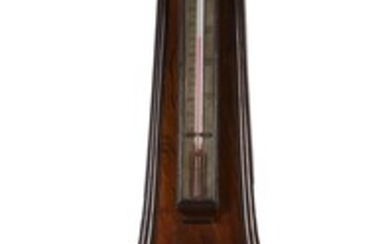 AN EARLY 19TH CENTURY ENGLISH ROSEWEOOD WALL BAROMETER