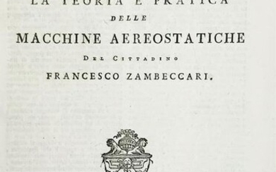 Aerostatics. Two works of ZAMBECCARI.
