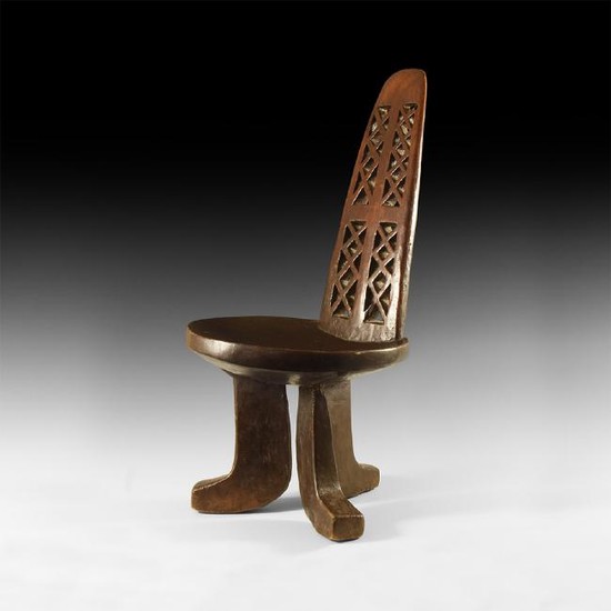 African Lattice-Backed Chair
