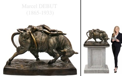 After Marcel Debut Monumental Patinated Bronze Statue