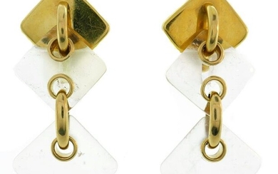 Aldo Cipullo Rock Crystal Yellow Gold Earrings
