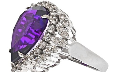 Amethyst And Diamond Cocktail Ring