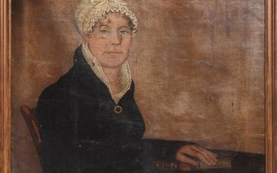 Ammi Phillips Portrait of Lady, Oil on Canvas