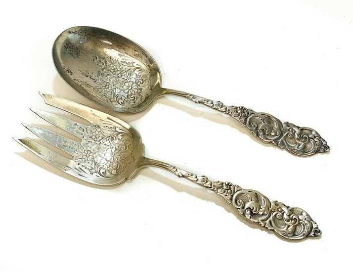 Amston Sterling Silver Serving Spoon & Fork