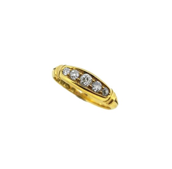 An 18ct gold diamond half hoop ring