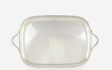 An American sterling silver two-handled serving tray