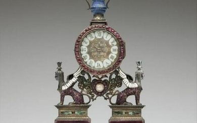 An Empire Silver Vienna-Style Desk Clock