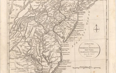"An Exact Map of New Jersey, Pensylvania, New York, Maryland & Virginia, from the Latest Surveys", Lodge, John