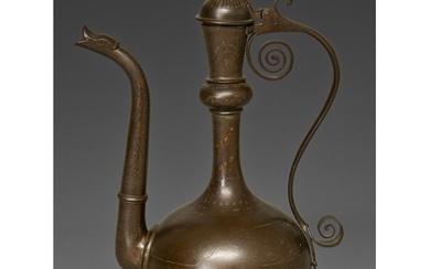An Indo Persian damascened ewer, aftaba, 18th / early 19th c...