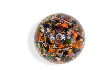 An early Paul Ysart harlequin paperweight, decorated with central bubble surrounded by eight