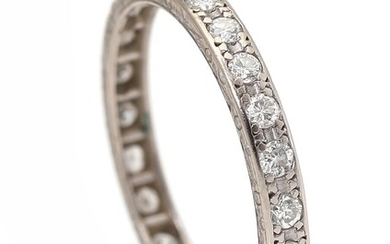 SOLD. An eternity diamond ring fully set with numerous brilliant-cut diamonds, mounted in 14k white gold. Size 54. – Bruun Rasmussen Auctioneers of Fine Art