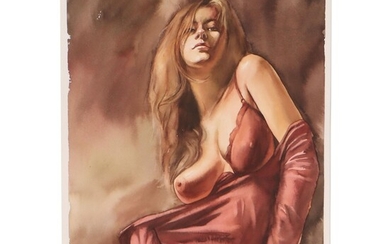 Anastasija Serdnova Watercolor Painting of Female Nude